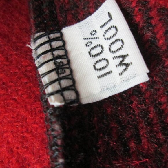 Vintage Cameleon 100% Wool Shrug Crop Jacket Red Buffalo Check 90s - Picture 6 of 7